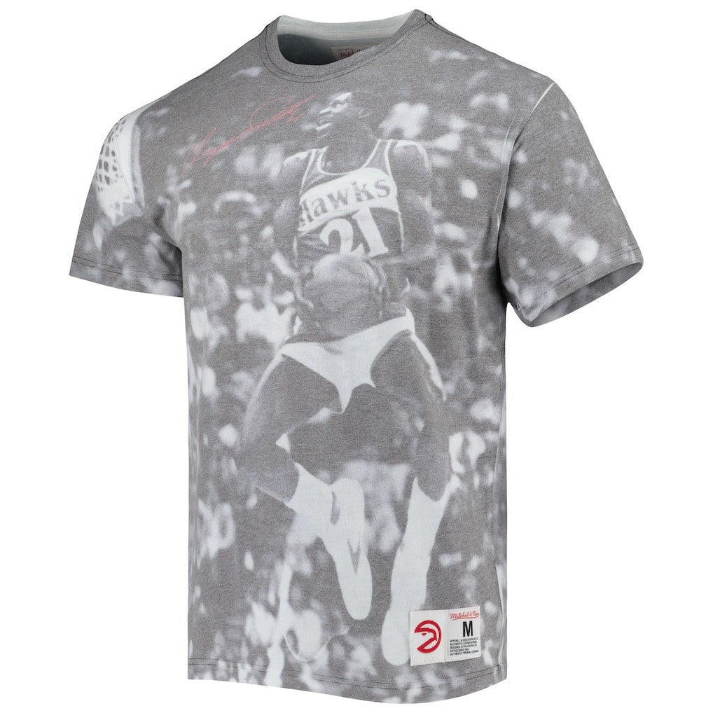 Dominique Wilkins Atlanta Hawks Above The Rim T-Shirt - Heather Gray sale