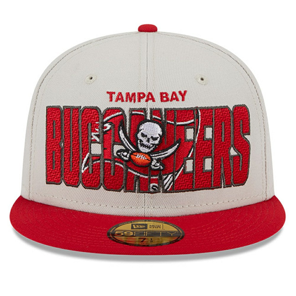 Tampa Bay Buccaneers New Era 2023 NFL Draft On Stage 59FIFTY Fitted Hat - Stone/Red online