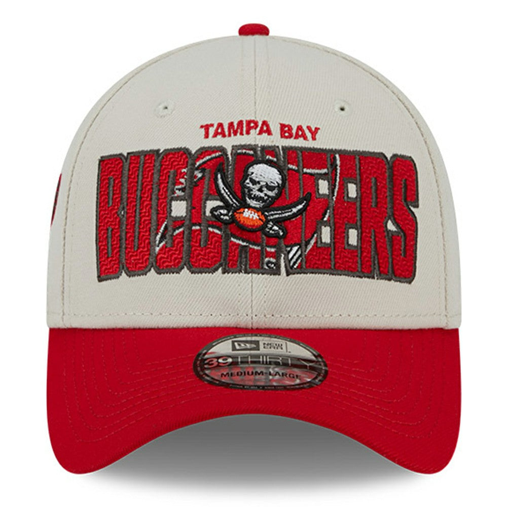Tampa Bay Buccaneers New Era 2023 NFL Draft 39THIRTY Flex Hat - Stone/Red discount