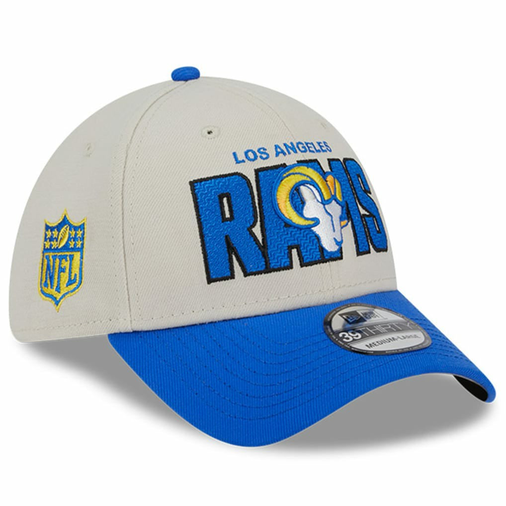 Los Angeles Rams New Era 2023 NFL Draft 39THIRTY Flex Hat - Stone/Royal cheap