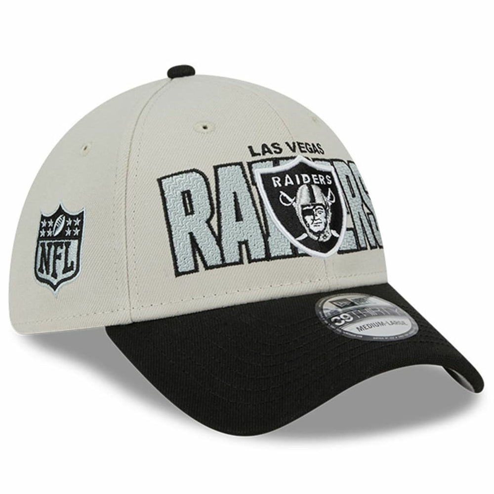 Las Vegas Raiders New Era 2023 NFL Draft 39THIRTY Flex Hat - Stone/Black on sale