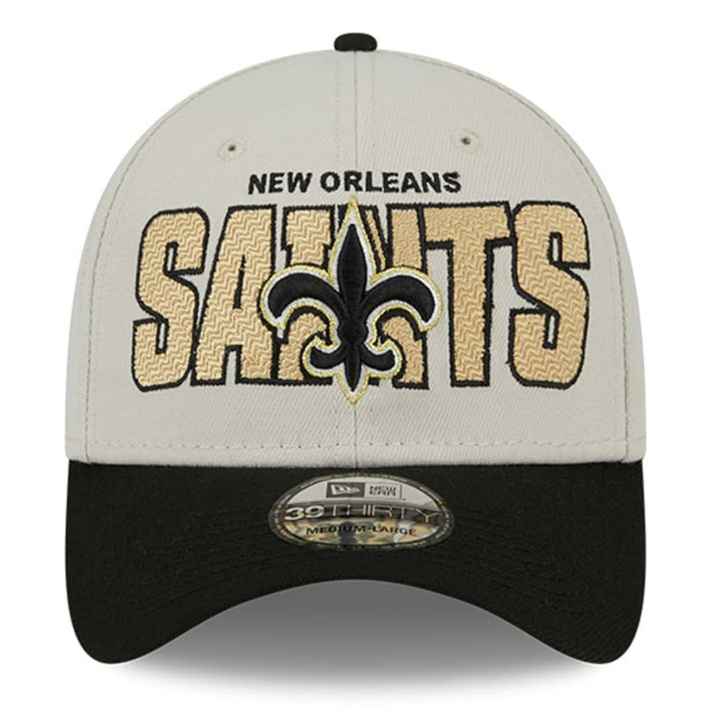 New Orleans Saints New Era 2023 NFL Draft 39THIRTY Flex Hat - Stone/Black sale