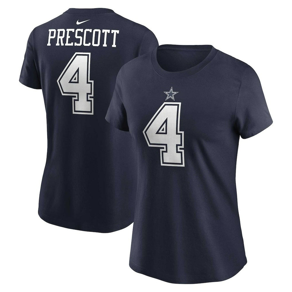Dak Prescott Dallas Cowboys Women's Player Name & Number T-Shirt - Navy on sale