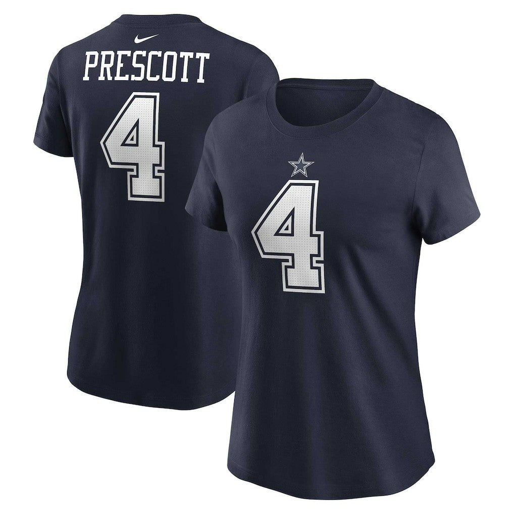 Dak Prescott Dallas Cowboys Women's Player Name & Number T-Shirt - Navy on sale