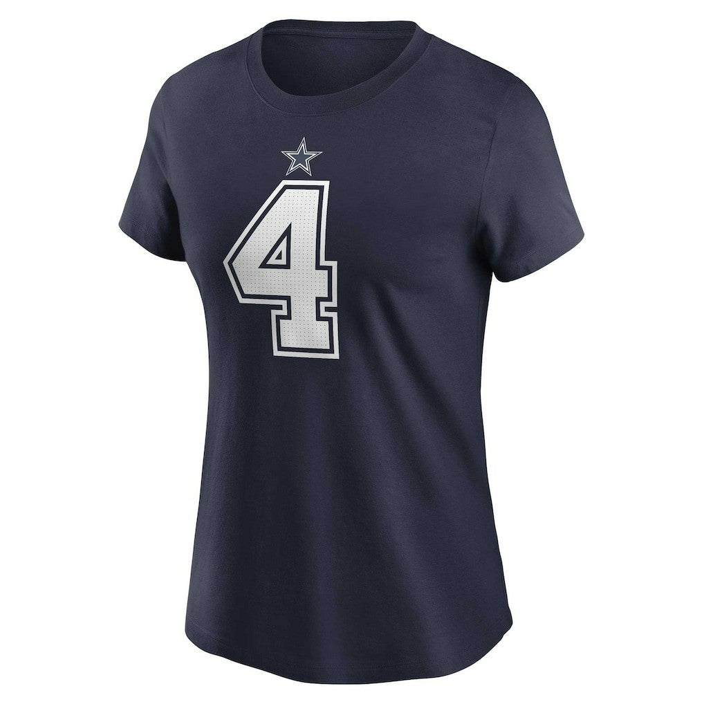 Dak Prescott Dallas Cowboys Women's Player Name & Number T-Shirt - Navy on sale