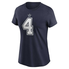 Dak Prescott Dallas Cowboys Women's Player Name & Number T-Shirt - Navy on sale