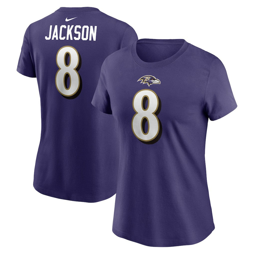 Lamar Jackson Baltimore Ravens Women's Player Name & Number T-Shirt - Purple online