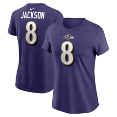 Lamar Jackson Baltimore Ravens Women's Player Name & Number T-Shirt - Purple online
