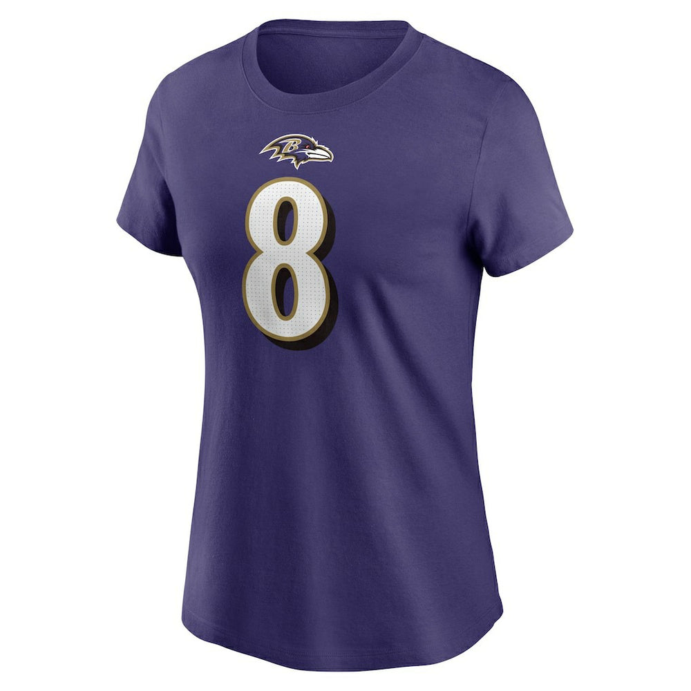 Lamar Jackson Baltimore Ravens Women's Player Name & Number T-Shirt - Purple online