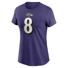 Lamar Jackson Baltimore Ravens Women's Player Name & Number T-Shirt - Purple online
