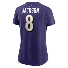 Lamar Jackson Baltimore Ravens Women's Player Name & Number T-Shirt - Purple online