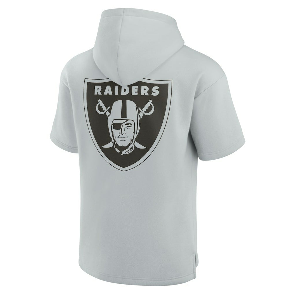 Las Vegas Raiders Unisex Elements Super Soft Fleece Short Sleeve Pullover Hoodie - Gray discount
