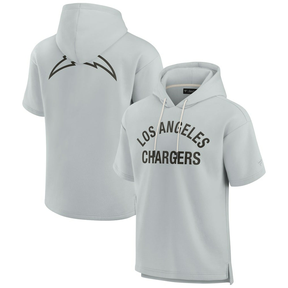 Los Angeles Chargers Unisex Elements Super Soft Fleece Short Sleeve Pullover Hoodie - Gray outlet