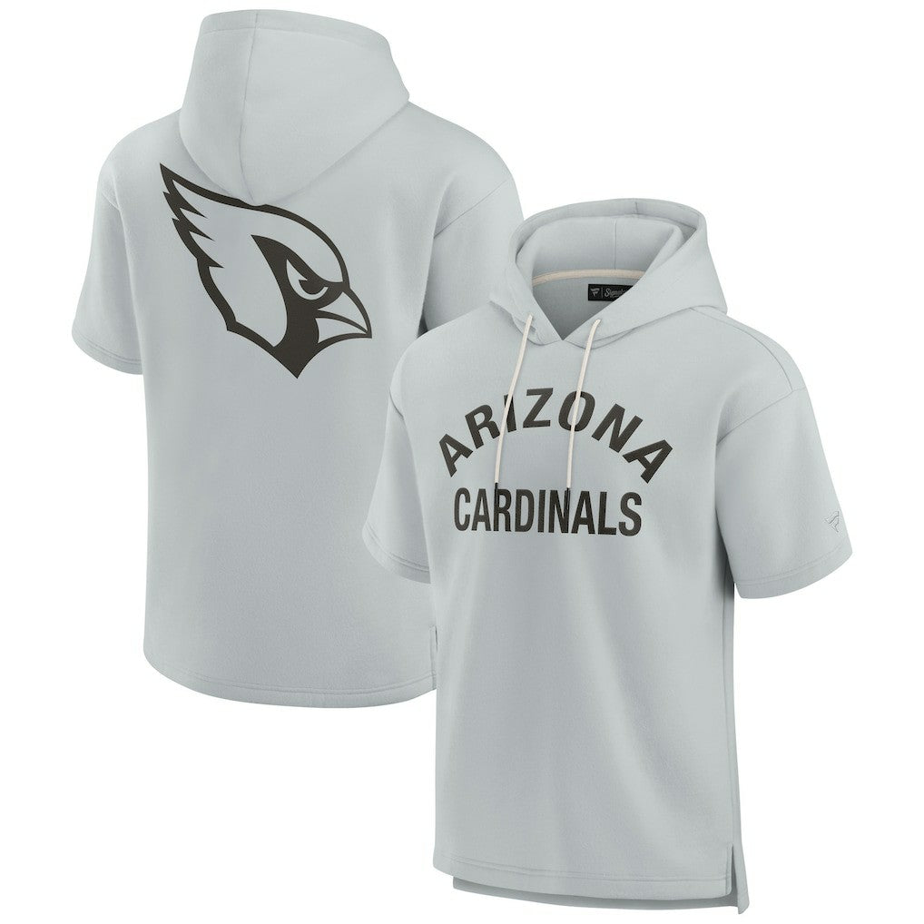Arizona Cardinals Unisex Elements Super Soft Fleece Short Sleeve Pullover Hoodie - Gray on sale