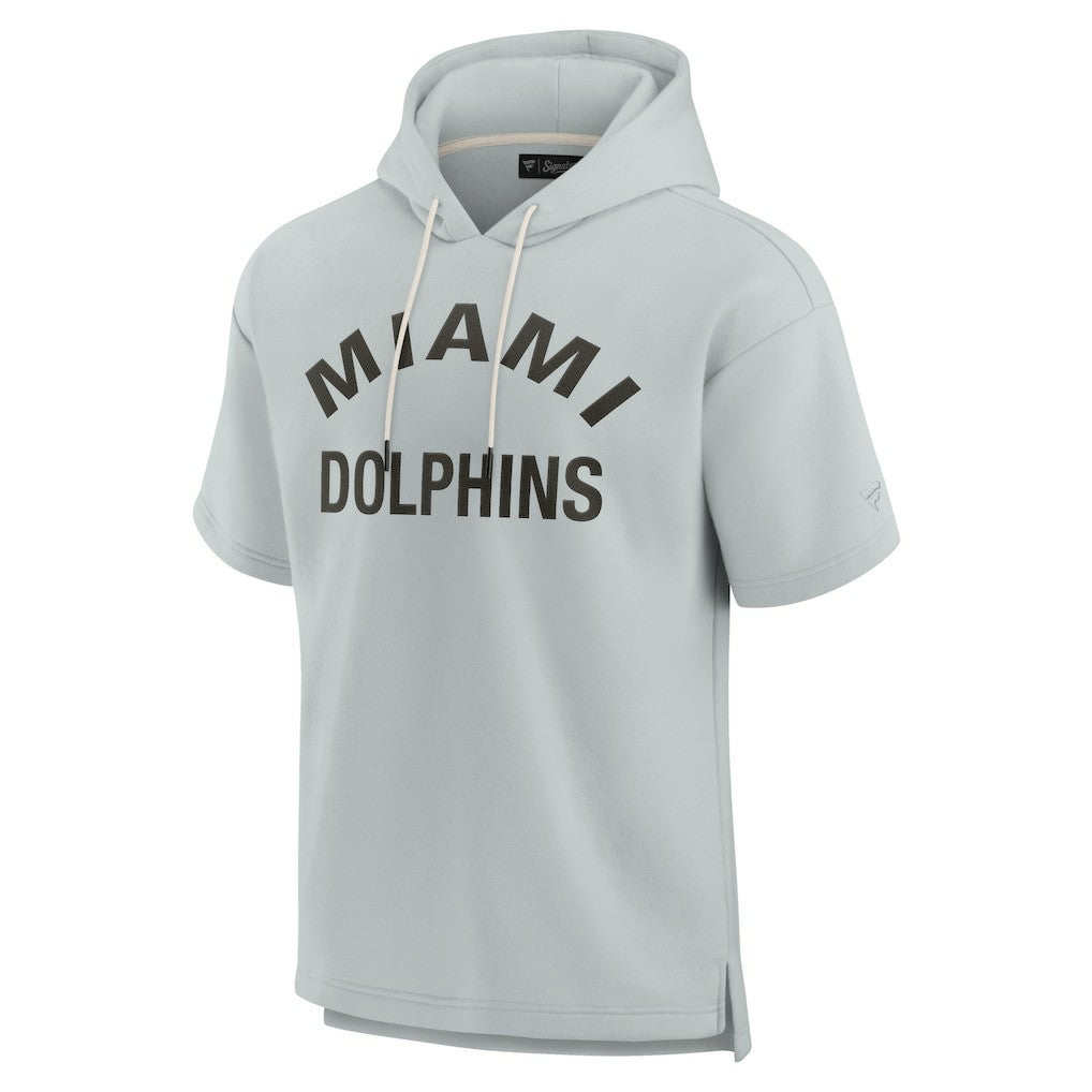 Miami Dolphins Unisex Elements Super Soft Fleece Short Sleeve Pullover Hoodie - Gray on sale