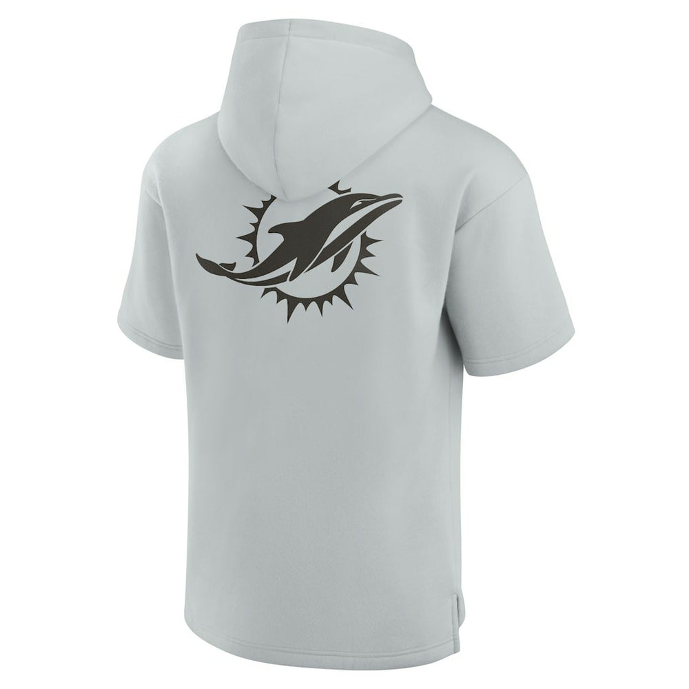 Miami Dolphins Unisex Elements Super Soft Fleece Short Sleeve Pullover Hoodie - Gray on sale