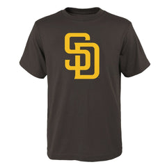 San Diego Padres Youth Logo Primary Team T-Shirt Brown