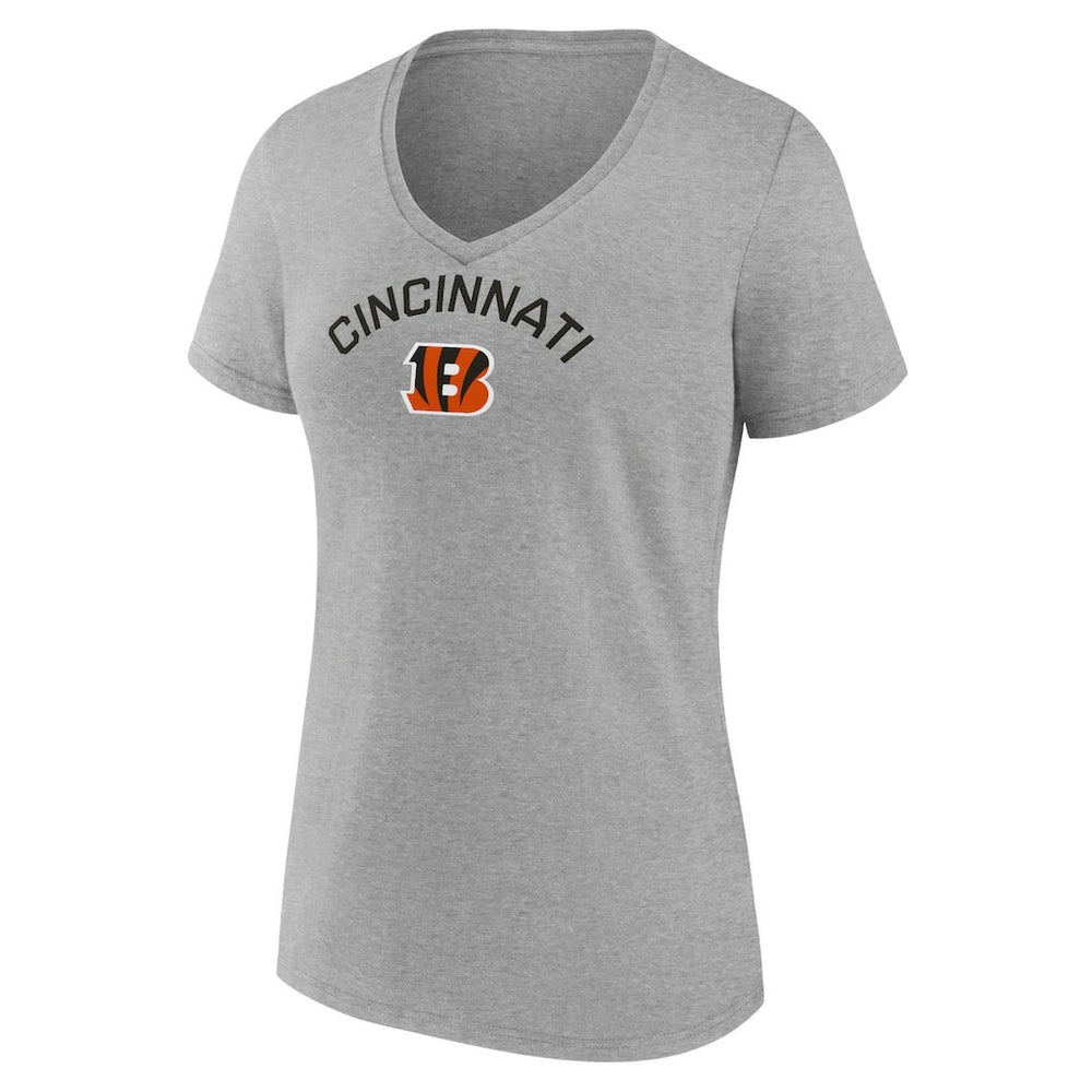 Cincinnati Bengals Women's Team Arc V-Neck T-Shirt - Heather Gray discount