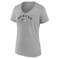 Denver Broncos Women's Team Arc V-Neck T-Shirt - Heather Gray sale