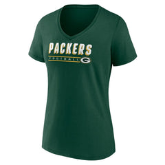 Green Bay Packers Women's Primary Play V-Neck T-Shirt - Green outlet