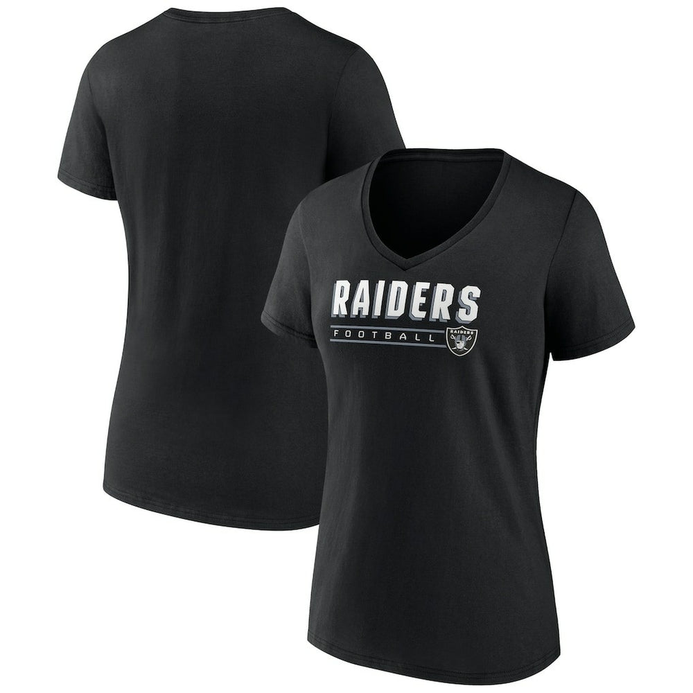 Las Vegas Raiders Women's Primary Play V-Neck T-Shirt - Black on sale