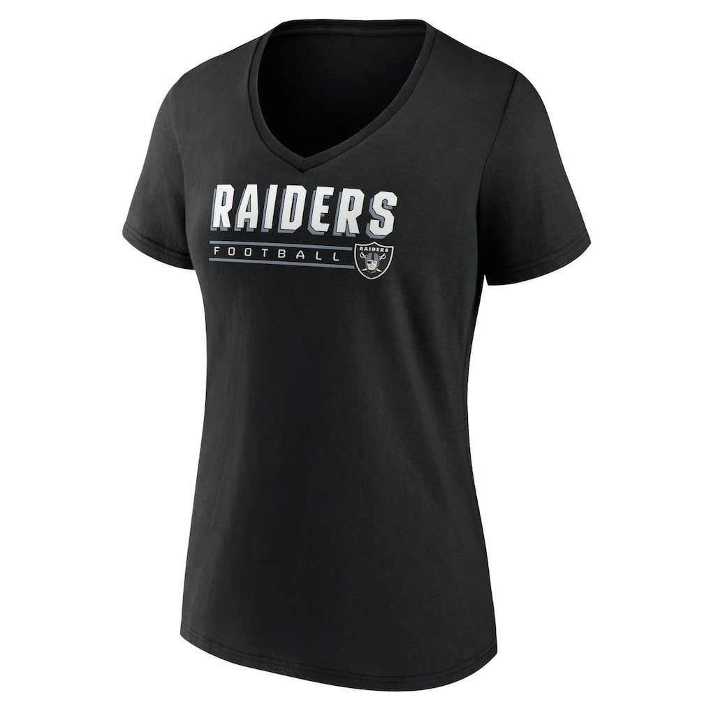 Las Vegas Raiders Women's Primary Play V-Neck T-Shirt - Black on sale