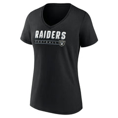 Las Vegas Raiders Women's Primary Play V-Neck T-Shirt - Black on sale