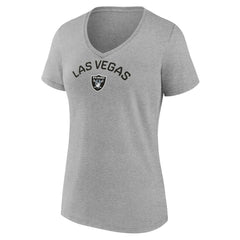 Las Vegas Raiders Women's Team Arc V-Neck T-Shirt - Heather Gray sale