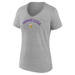 Minnesota Vikings Women's Team Arc V-Neck T-Shirt - Heather Gray cheap