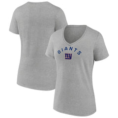 New York Giants Women's Team Arc V-Neck T-Shirt - Heather Gray cheap