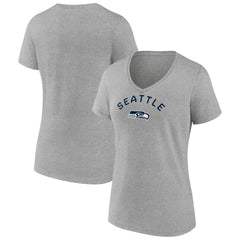 Seattle Seahawks Women's Team Arc V-Neck T-Shirt - Heather Gray on sale