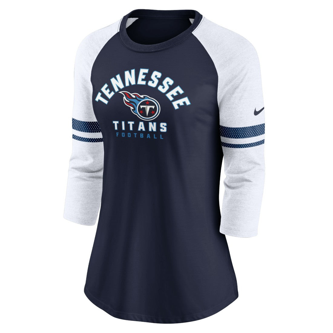 Tennessee Titans Women's Fashion 3/4-Sleeve Lightweight Raglan Fashion T-Shirt - Navy discount