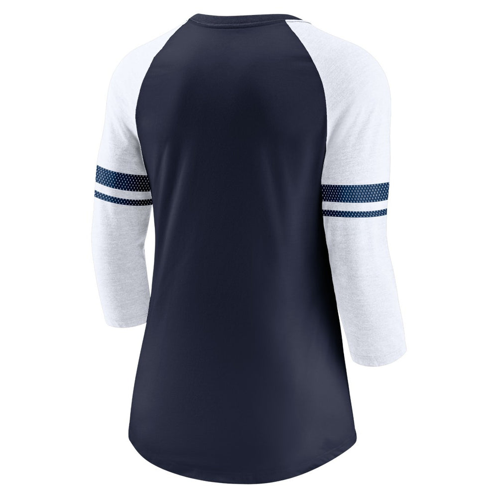 Tennessee Titans Women's Fashion 3/4-Sleeve Lightweight Raglan Fashion T-Shirt - Navy discount