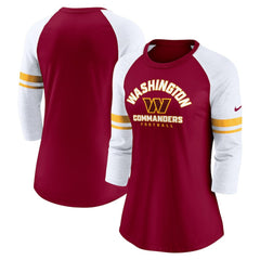 Washington Commanders Women's Fashion 3/4-Sleeve Lightweight Raglan Fashion T-Shirt - Burgundy outlet