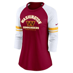 Washington Commanders Women's Fashion 3/4-Sleeve Lightweight Raglan Fashion T-Shirt - Burgundy outlet