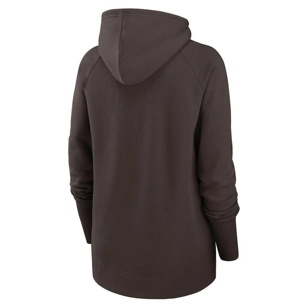 Cleveland Browns Women's Asymmetrical Raglan Full-Zip Hoodie - Brown on sale