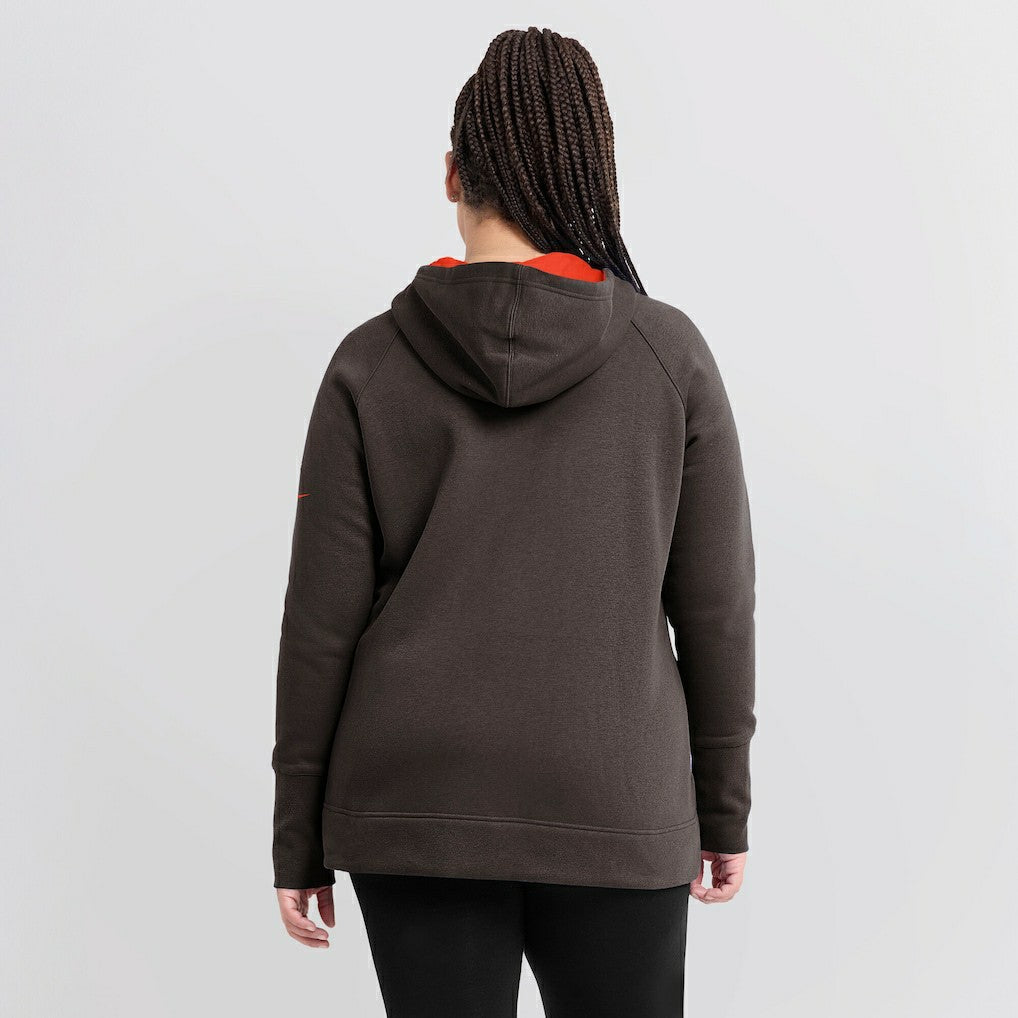 Cleveland Browns Women's Asymmetrical Raglan Full-Zip Hoodie - Brown on sale