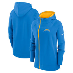 Los Angeles Chargers Women's Asymmetrical Raglan Full-Zip Hoodie - Powder Blue outlet