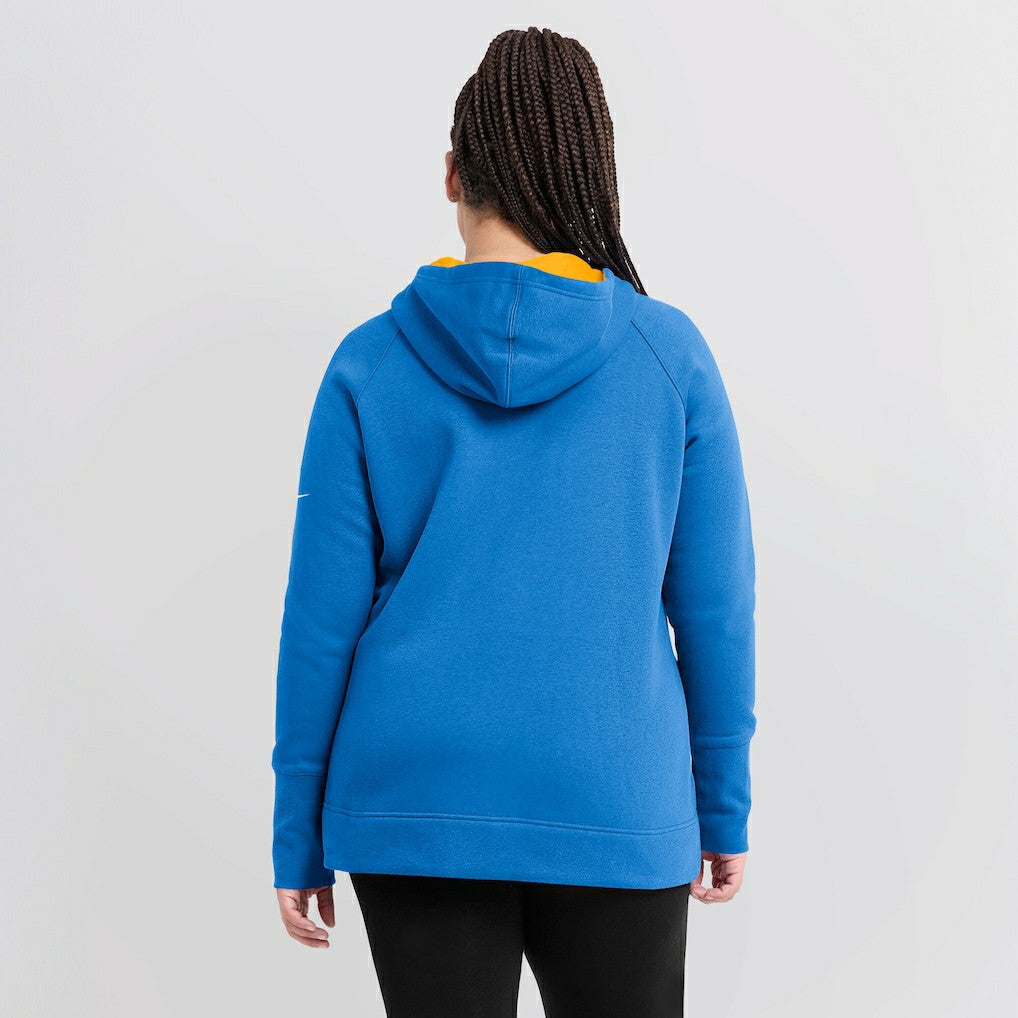 Los Angeles Chargers Women's Asymmetrical Raglan Full-Zip Hoodie - Powder Blue outlet
