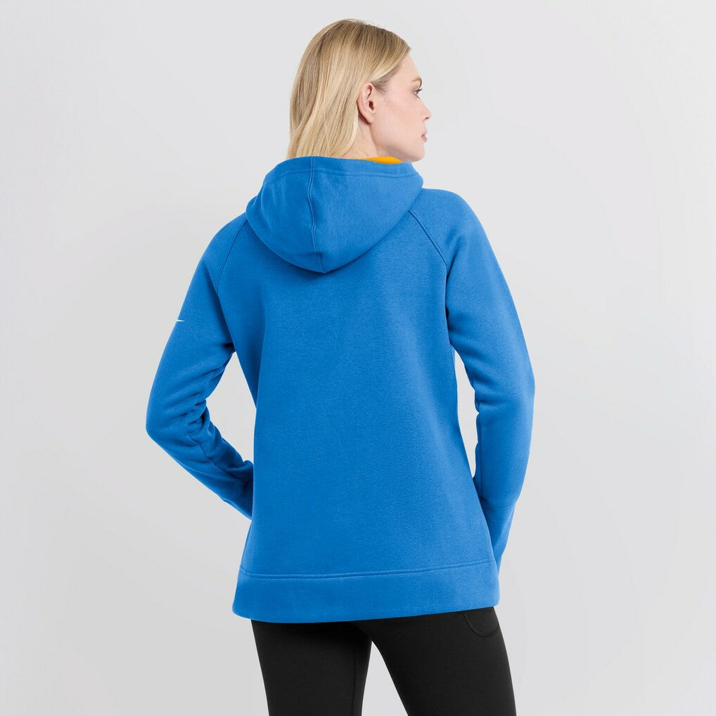 Los Angeles Chargers Women's Asymmetrical Raglan Full-Zip Hoodie - Powder Blue outlet