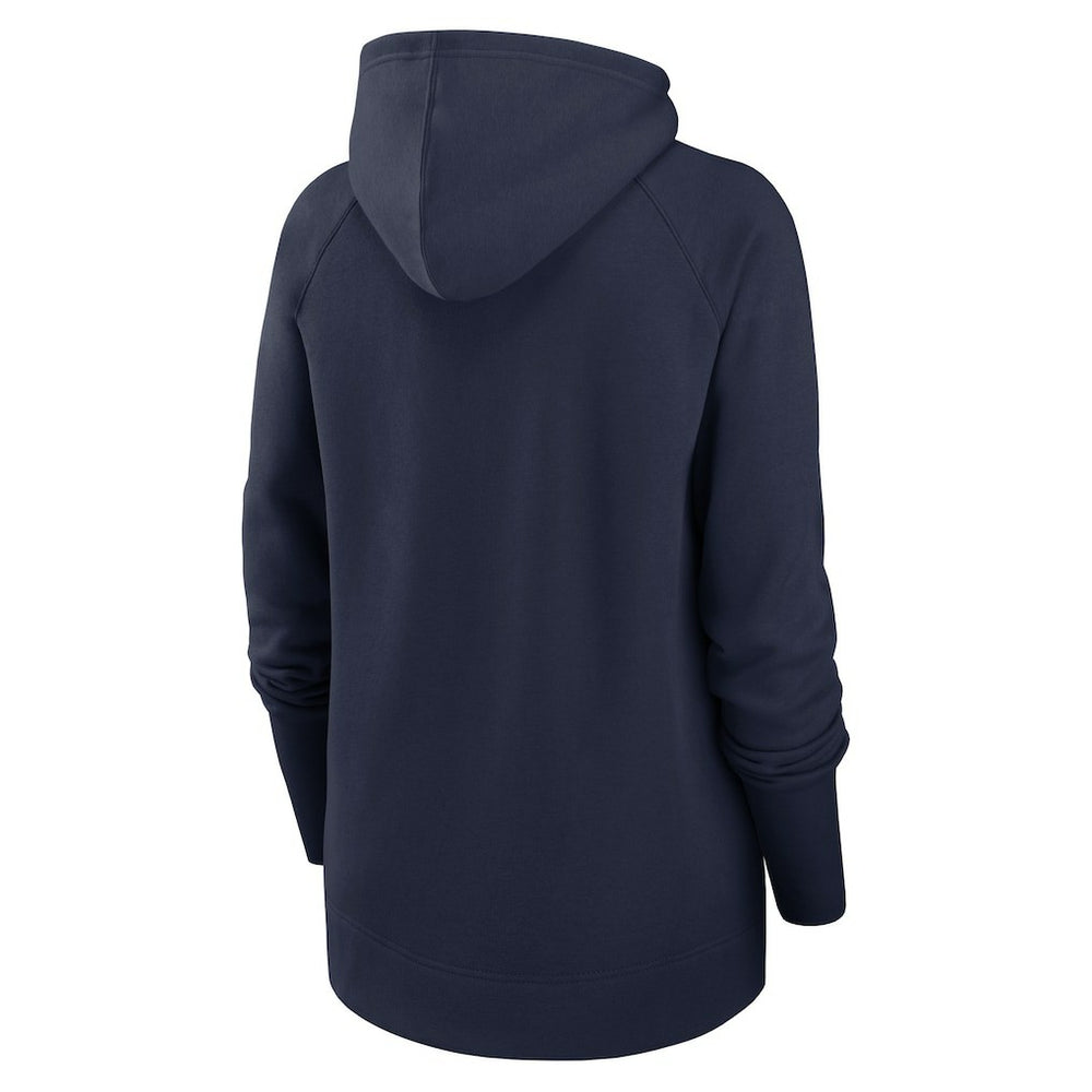 New England Patriots Women's Asymmetrical Raglan Full-Zip Hoodie - Navy discount