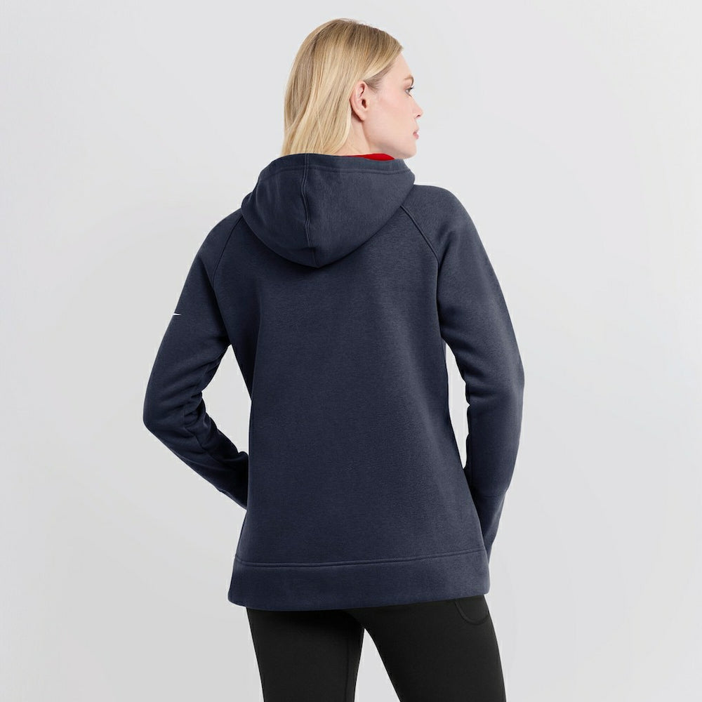 New England Patriots Women's Asymmetrical Raglan Full-Zip Hoodie - Navy discount