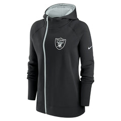 Las Vegas Raiders Women's Asymmetrical Raglan Full-Zip Hoodie - Black sale
