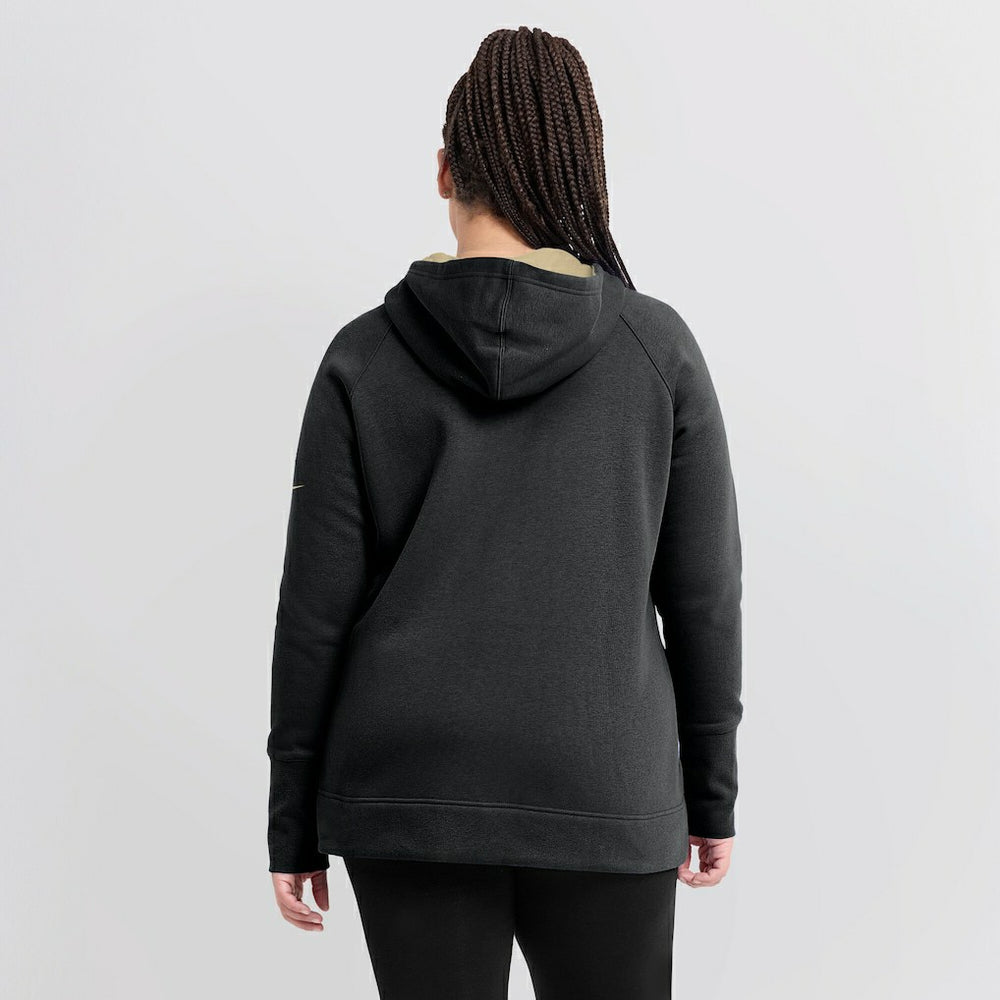 New Orleans Saints Women's Asymmetrical Raglan Full-Zip Hoodie - Black online