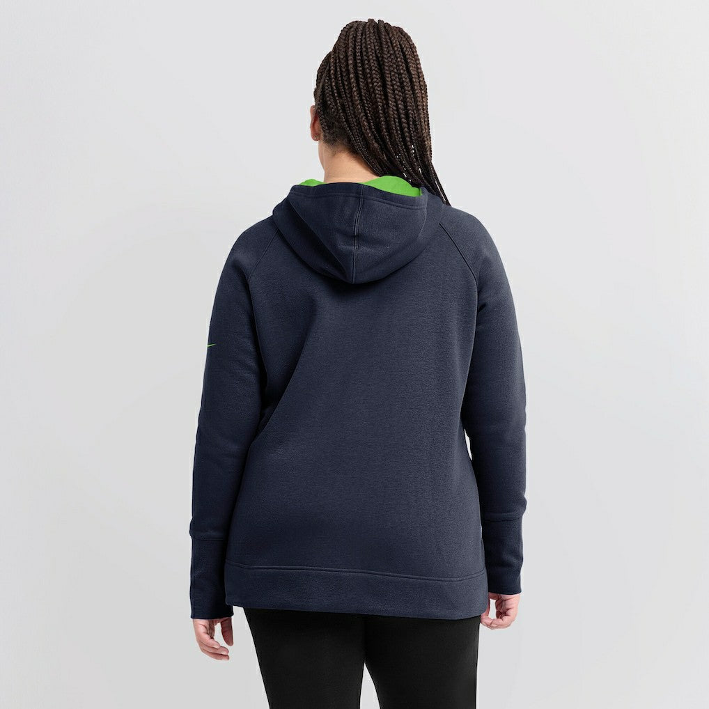 Seattle Seahawks Women's Asymmetrical Raglan Full-Zip Hoodie - College Navy outlet