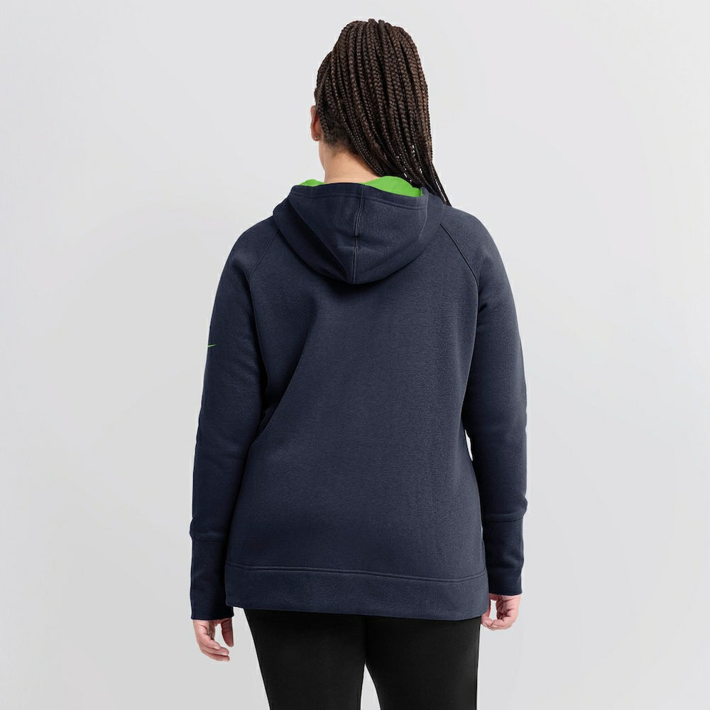 Seattle Seahawks Women's Asymmetrical Raglan Full-Zip Hoodie - College Navy outlet