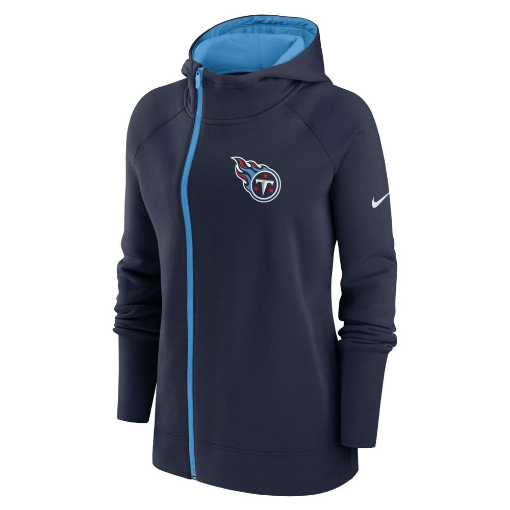 Tennessee Titans Women's Asymmetrical Raglan Full-Zip Hoodie - Navy for sale
