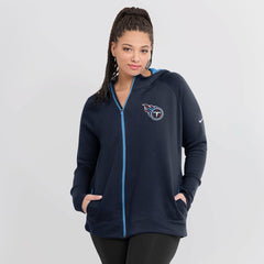 Tennessee Titans Women's Asymmetrical Raglan Full-Zip Hoodie - Navy for sale