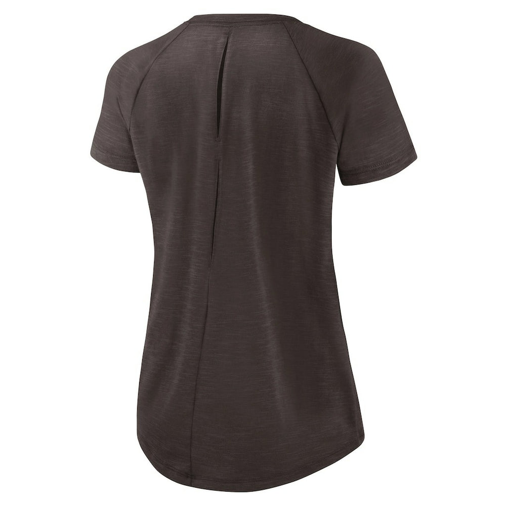 Cleveland Browns Women's Back Slit Lightweight Fashion T-Shirt - White/Heather Scarlet on sale