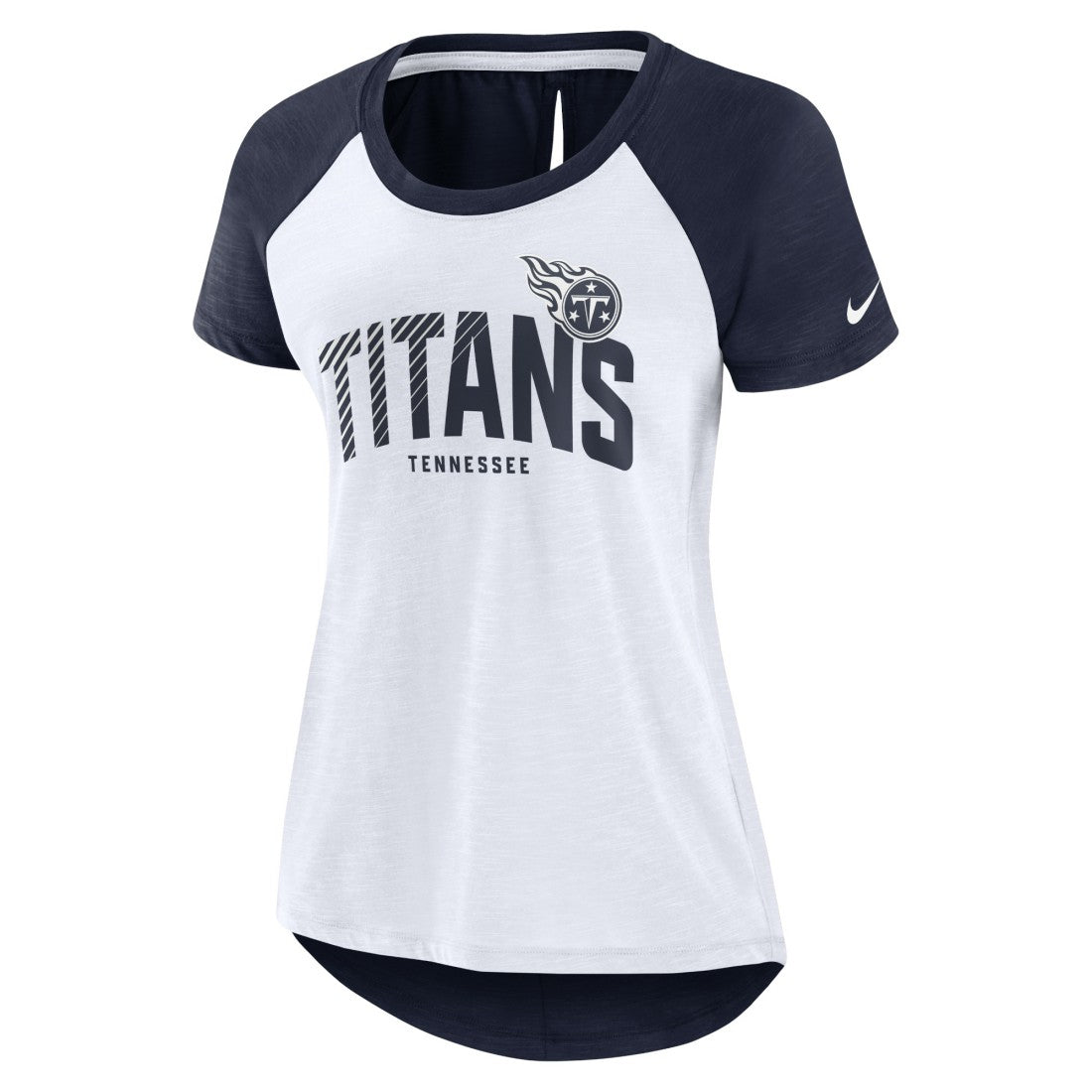 Tennessee Titans Women's Back Slit Lightweight Fashion T-Shirt - White/Heather Scarlet cheap